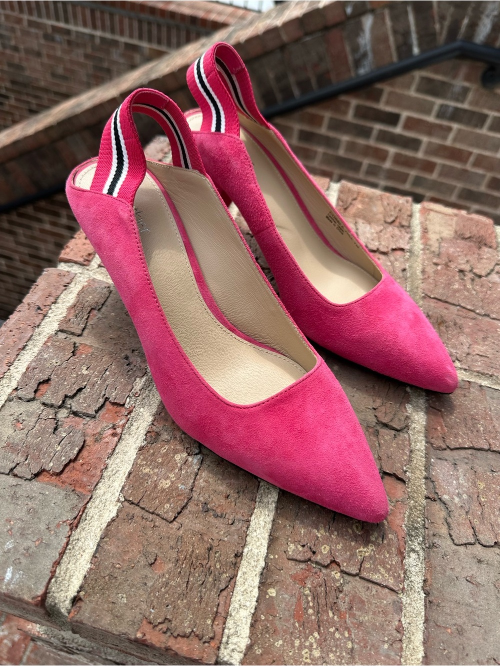 Botkier, Women’s Hot Pink Pointed Toe Slingback SuedePumps size 7 - Picture 5 of 8